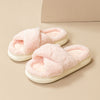 Image of Fashion Cross Fluffy Slippers Women Shopping