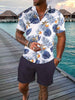 Image of Printed Flanging Vacation Short Sleeve Shorts Shirt Outfit Shopping