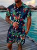 Image of Printed Flanging Vacation Short Sleeve Shorts Shirt Outfit Shopping