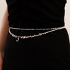 Image of Bohemian White Bead Hand-woven Crescent Moon Waist Chain Shopping