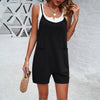 Image of Women's Temperament Pure Color Suspender Jumpsuit Shopping