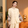 Image of Embroidered Vintage Top Women's Stand Collar Improved Loose Shopping