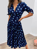 Image of New Deep V Polka-dot Slim-fit Dress Shopping