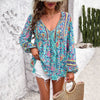 Image of Women's Holiday Floral Print Long Sleeve Shirt Shopping