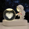 Image of Glowing Planetary Galaxy Astronaut Crystal Ball Night Lights USB Power Warm Bedside Light Brithday Gift Night Lamp Shopping