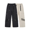 Image of Metal Snap Fastener Detachable Webbing Multi-pocket Wide Leg Straight Overalls Shopping