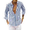 Image of Polo Collar Stripes Shirt Loose Shopping