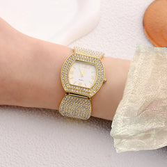 Fashion Steel Belt Quartz Watch Full Diamond Ladies Shopping