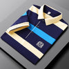 Image of Summer Men's Short-sleeved T-shirt Striped Shopping