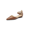 Image of Cross Buckle Hollow Pumps Cowhide Shopping