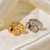 Image of Gold-plated Ruffled Stainless Steel Ring Shopping