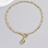 Image of High Class Elegant Metal Snake Series Diamond-studded Necklace Shopping