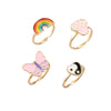 Image of European And American New Cute Fashion Cartoon Heart-shaped Butterfly Opening Ring Shopping