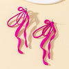 Image of Irregular Large Bow Earrings For Women Tassel Streamer Shopping