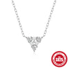 Image of S925 Sterling Silver Personalized Triangle Diamond Short Necklace For Ladies Necklace Shopping