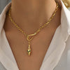 Image of High Class Elegant Metal Snake Series Diamond-studded Necklace Shopping