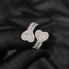 Image of Square And Round Mixed Inlaid Zircon Hip Hop Love Heart-shaped Ring Shopping