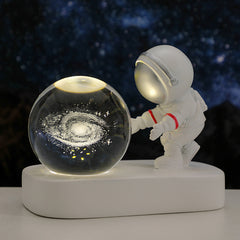 Glowing Planetary Galaxy Astronaut Crystal Ball Night Lights USB Power Warm Bedside Light Brithday Gift Night Lamp Shopping