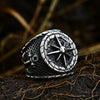 Image of Vintage Compass Titanium Steel Ring Men's Boat Anchor Ring Shopping