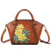 Image of Retro Hand-painted Tote Bag First Layer Cowhide Shopping