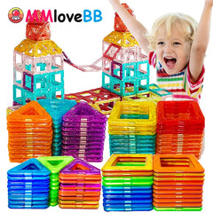 Magnetic Building Blocks Big Size and Mini Size DIY Magnets Toys for Kids Designer Construction Set Gifts for Children Toys Shopping