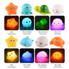 Image of Baby Cute Animals Bath Toy Swimming Water LED Light Up Toys Soft Rubber Float Induction Luminous Frogs for Kids Play Funny Gifts Shopping