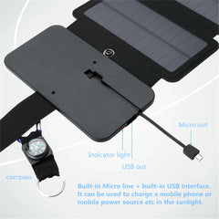 KERNUAP Sun Folding 10W Solar Cells Charger 5V 2.1A USB Output Devices Portable Solar Panels for Smartphones