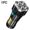 Image of High Power LED Flashlights Camping Torch With 4 Lamp Beads And COB Side Light Rechargeable Portable Hand Lantern 4 Lighting Mode Shopping