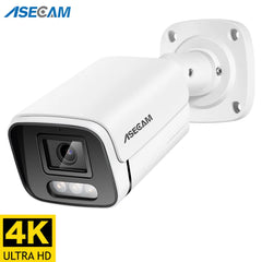 New 4K 8MP IP Camera Audio Outdoor POE H.265 Onvif Metal Bullet CCTV Home 4MP Color Night Vision Security Camera Shopping