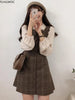 Image of Cute Mini New Year Date Dresses Sleeveless Vest Women Korea Japanese Style Design Retro Vintage Plaid Button Shirt Dress 11021 Shopping