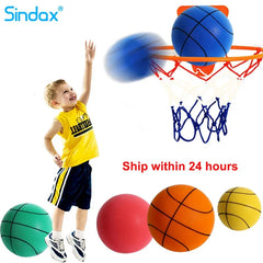 Diameter 24/22/18cm Silent High Density Foam Sports Ball Indoor Mute Basketball Soft Elastic Ball Children Sports Toy Games Shopping