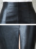 Image of Aachoae Black PU Leather Skirt Women 2022 New Midi Sexy High Waist Bodycon Split Skirt Office Pencil Skirt Knee Length Shopping