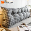 Image of OTAUTAU Wedge Triangle Cotton Plaid Cushion with Filler Bed Soft Headboard Back Waist Backrest Long Body Pillow ZT6CM1C Shopping