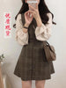 Image of Cute Mini New Year Date Dresses Sleeveless Vest Women Korea Japanese Style Design Retro Vintage Plaid Button Shirt Dress 11021 Shopping