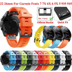 JKER 26 22MM Silicone Quick Release Watchband Straps for Garmin Fenix 6X 7X 5X Watch Easyfit Wristband Strap For Fenix 6 7 Watch