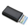 Image of DIENQI Carbon Fiber RFID Blocking Men's Credit Card Holder Leather Bank Card Wallet Case Cardholder Protection Purse For Women Shopping