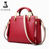 Image of FOXER Women Crossbody Shoulder Bag Female Split Leather Top-Handle Bag Large Capacity Handbag Stylish Messenger Simple Chic Tote Shopping