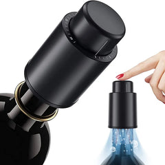 FLYMUYU Vacuum Wine Bottle Cap Stopper Sealed Storage Vacuum Memory Wine Stopper Push Style Bar Tools Barware Wine Cork Black Shopping