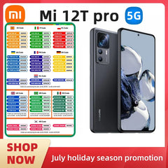 Xiaomi 12T Pro 5G Android Smartphone RAM 8GB ROM 256GB Qualcomm Snapdragon 8+ Gen1 5000mAh 200MP  Used Phone Shopping111