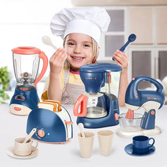 Mini Household Appliances Kitchen Toys, Pretend Play Set with Coffee Maker Blender Mixer and Toaster for Kids Boys Girls Gifts Shopping