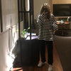 Image of spring Autumn Women harajuku Striped Tshirt Long Sleeve O-Neck T-Shirts ulzzang Korean Casual oversized T Shirt Femme black Tops Shopping