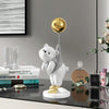 Image of Statue Desing Home Decor Ornaments Decorative Balloon Flying Bear Sclupture Resin Figurine Table Decoration home Room Decor Shopping