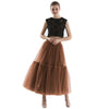 Image of Maxi Long Tulle Skirts for Women Black Gothic Pleated Skirt Casual Party Fairycore Summer Winter Jupe Longue 2022 Falda Mujer Shopping