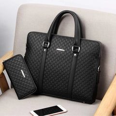 New Double Layers Men's Leather Business Briefcase Casual Man Shoulder Bag Messenger Bag Male Laptops Handbags Men Travel Bags Shopping