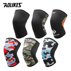 AOLIKES 1 Pair 7mm Neoprene Sports Kneepads Compression Weightlifting Pressured Crossfit Training Knee Pads Support Women Men