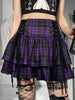 Image of Black Checkered Women's Gothic Skirt Women Pleated Plaid Skirts Spring Autumn Girl Hip Hop Female Punk Goth Mini Skirt Clubwear Shopping