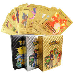 Pokemon Gold Pikachu Cards Box Golden Silver Spanish/English/French Playing Cards Charizard Vmax Gx Game Card Boy Gift Shopping