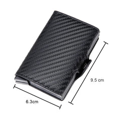 Top Quality Rfid Wallet Men Money Bag Mini Purse Male Aluminium Card Wallet Small Clutch Leather Wallet Thin Purse Carteras 2022