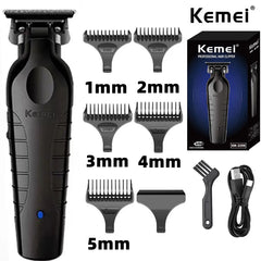 Kemei 2299 Barber Cordless Hair Trimmer 0mm Zero Gapped Carving Clipper Detailer Professional Electric Finish Cutting Machine Shopping