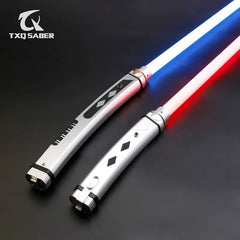 TXQSABER Ahsoka Lightsaber Force Heavy Dueling Double Saber Metal Hilt with 12 Colors Changing 10 Sound Fonts Smooth Swing Laser